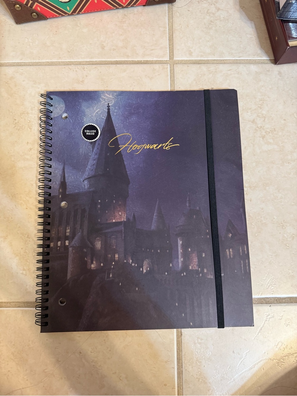 Harry Potter Spiral Notebook with Elastic Band - Midnight Purple